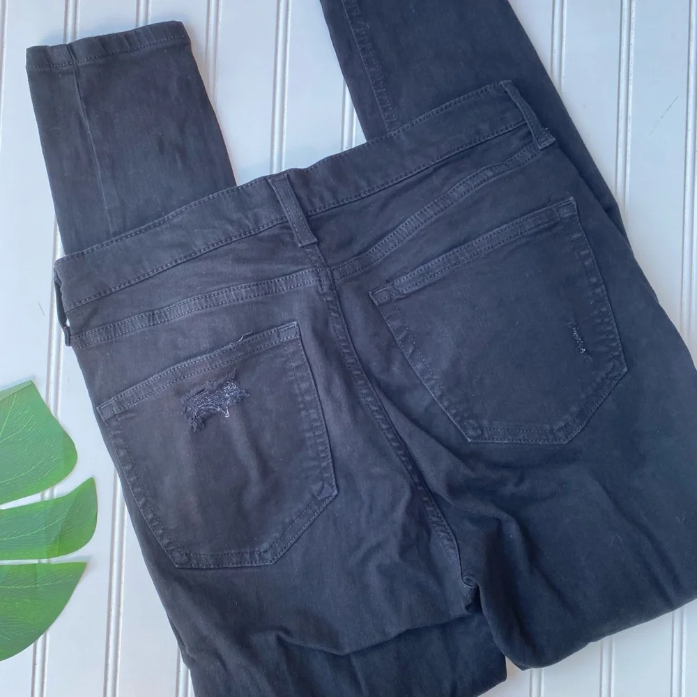TopShop Distressed Black MoTo Jaime Skinny Jeans